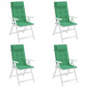 Cojines de silla con respaldo alto 4 uds tela Oxford verde 4