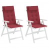 Cojines de silla con respaldo alto 2 uds tela Oxford rojo tinto 4