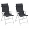 Cojines de silla con respaldo alto 2 uds tela Oxford negro 4
