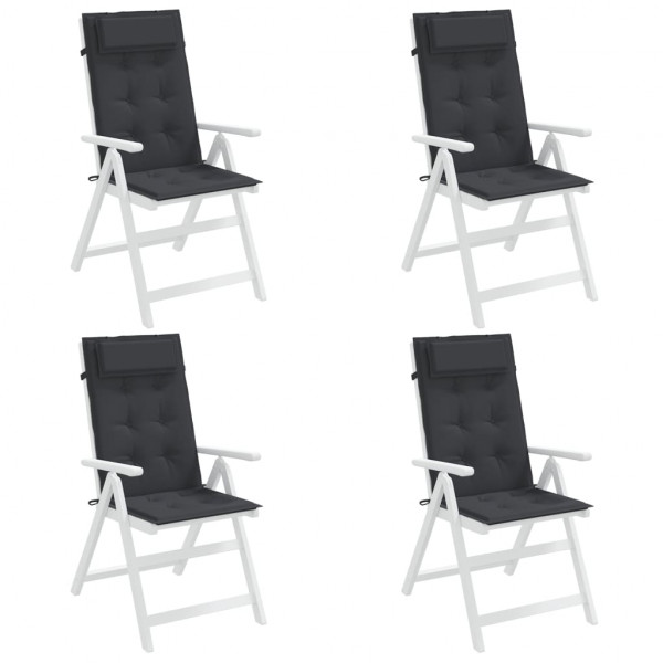 Cojines de silla con respaldo alto 4 uds tela Oxford negro M 4
