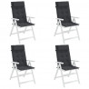 Cojines de silla con respaldo alto 4 uds tela Oxford negro 4