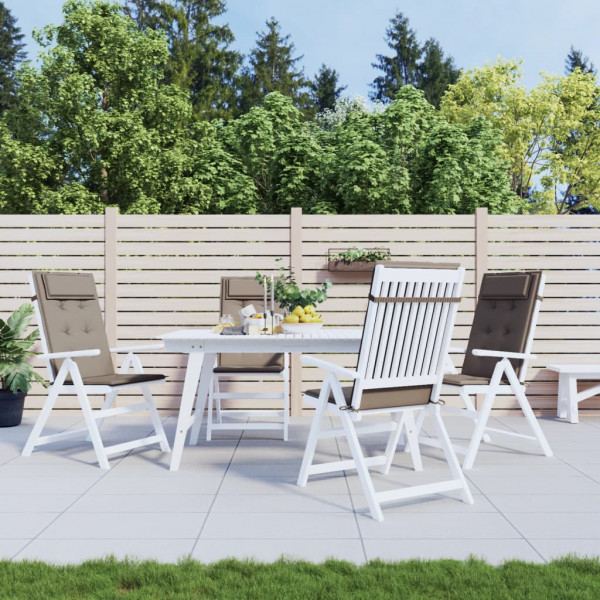 Cojines de silla con respaldo alto 4 uds tela Oxford gris taupe D