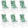Almofadões p/ cadeira encosto alto 6 pcs tecido oxford folhas 4