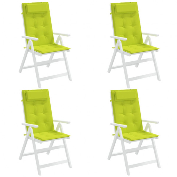 Cojines de silla respaldo alto 4 uds tela Oxford verde brillo M 4