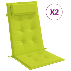 Cojines de silla respaldo alto 2 uds tela Oxford verde brillo H