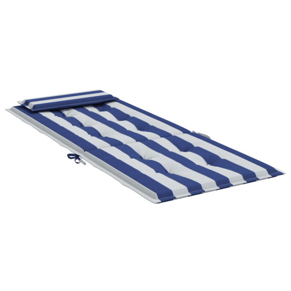 Cojines silla respaldo alto 6 uds tela Oxford rayas azul blanco M 5
