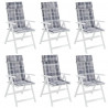 Cojines de silla respaldo alto 6 uds tela Oxford a cuadros gris 4
