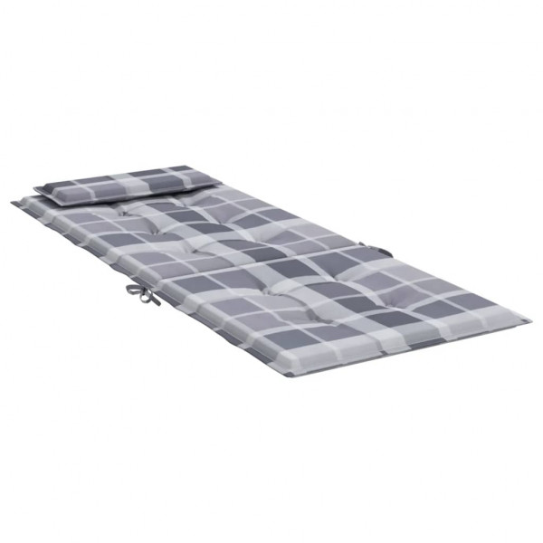 Cojines de silla respaldo alto 6 uds tela Oxford a cuadros gris M 5