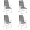 Cojines de silla con respaldo alto 4 uds tela Oxford gris 4