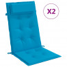 Cojines de silla con respaldo alto 2 uds tela Oxford azul claro 2