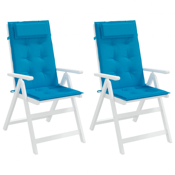 Cojines de silla con respaldo alto 2 uds tela Oxford azul claro M 4