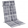 Cojines de silla respaldo alto 2 uds tela Oxford a cuadros gris 3
