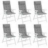 Cojines de silla con respaldo alto 6 uds tela Oxford gris 4