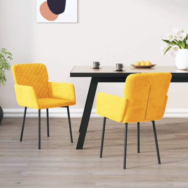 Sillas de comedor 2 unidades terciopelo amarillo D