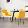 Cadeiras de jantar 2 pcs veludo amarelo 1