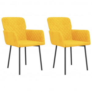 Sillas de comedor 2 unidades terciopelo amarillo H