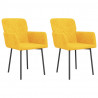 Cadeiras de jantar 2 pcs veludo amarelo 2