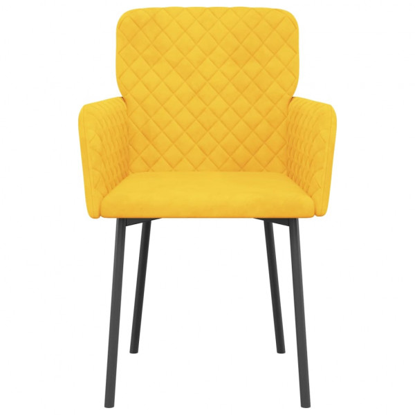 Sillas de comedor 2 unidades terciopelo amarillo M 4
