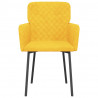 Cadeiras de jantar 2 pcs veludo amarelo 4
