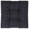 Cojín para palés tela a cuadros negro 80x80x12 cm 2