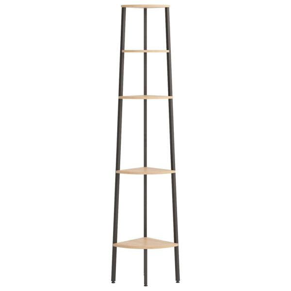 Estantería esquina 5 niveles marrón claro negro 45.5x31.5x180cm M 3