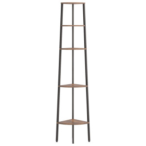 Estante canto 5 prat. 45.5x31.5x180 cm castanho-escuro/preto H