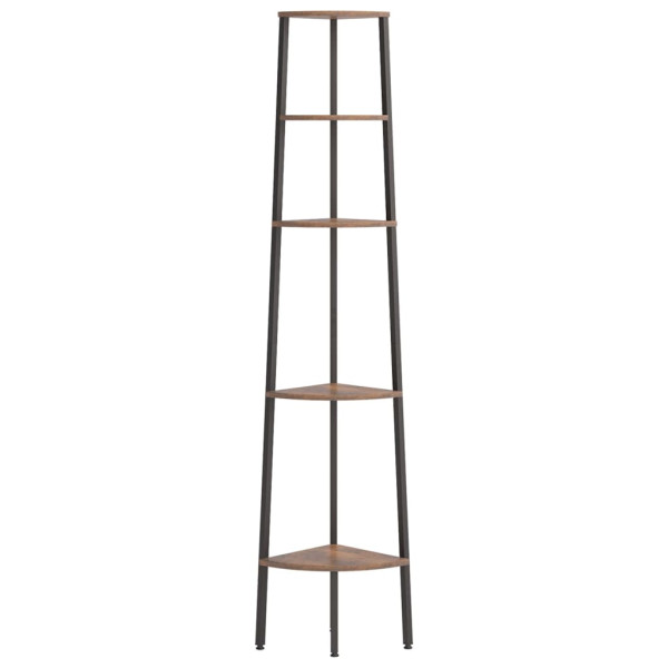 Estante canto 5 prat. 45.5x31.5x180 cm castanho-escuro/preto M 2