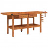 Banco de trabajo cajones y tornillos banco madera 192x62x83 cm 2