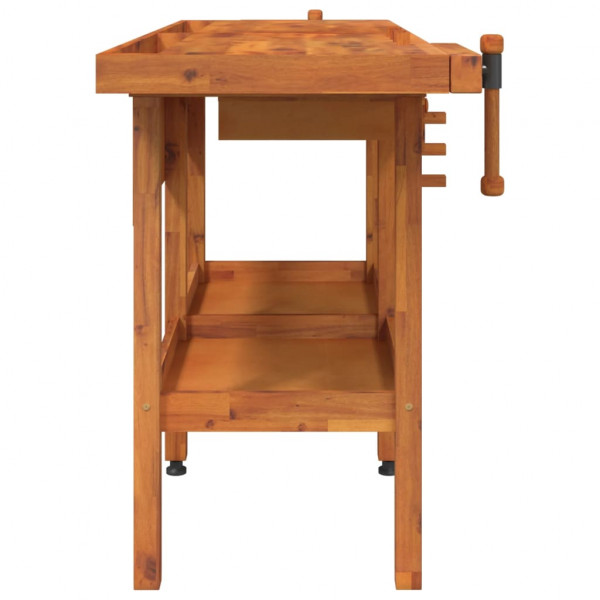 Banco de trabajo cajones y tornillos banco madera 162x62x83 cm M 5