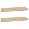 Estantes de pared 2 uds madera maciza de pino 80x12x9 cm 2