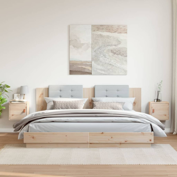 Armarios de pared 2 uds madera maciza de pino 31.5x30x30 cm D