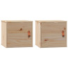 Armarios de pared 2 uds madera maciza de pino 31.5x30x30 cm 2