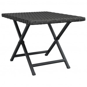 Mesa plegable ratán sintético negro 45x35x32 cm H