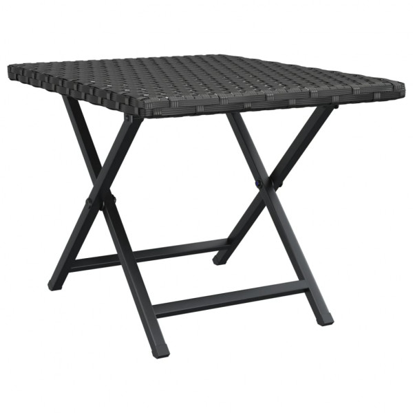 Mesa plegable ratán sintético negro 45x35x32 cm M 2
