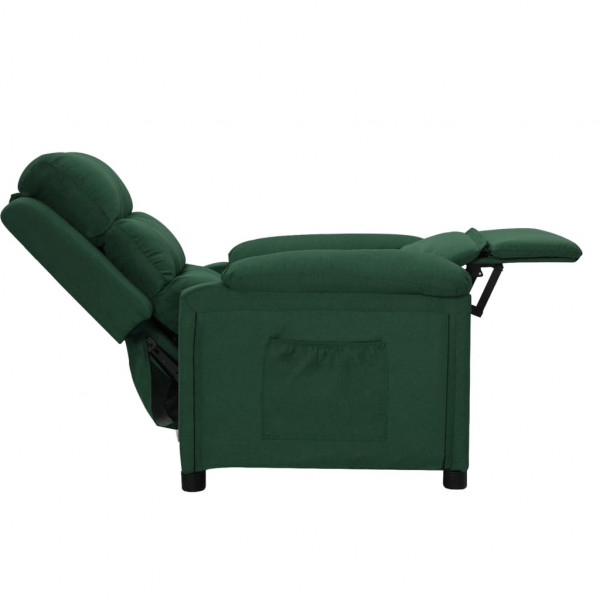 Sillón reclinable de tela verde oscuro M 4