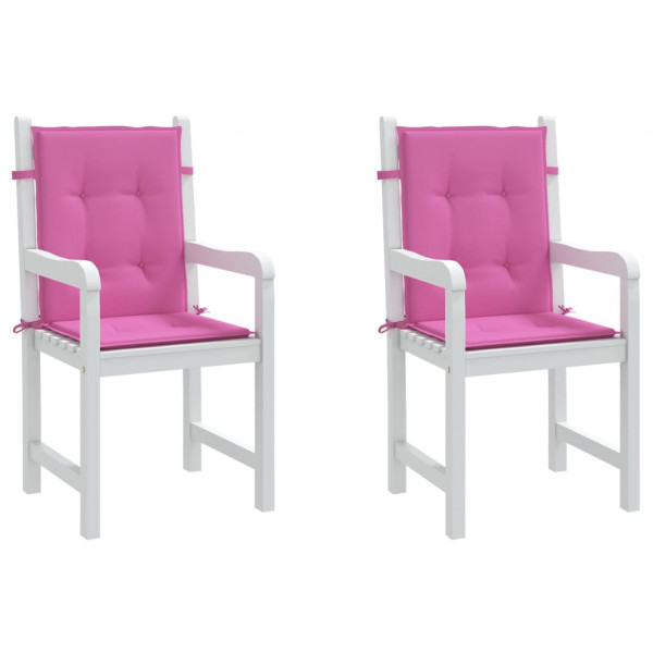 Cojines para silla con respaldo bajo 2 uds tela rosa M 3