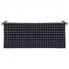 Cojín para banco de jardín tela a cuadros negro 120x50x7 cm 2