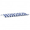 Almofadões p/ banco jardim 2 pcs 120x50x7 cm tecido azul/branco 4