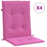 Cojines para silla con respaldo bajo 4 uds tela rosa 2