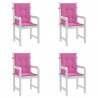 Almofadões p/ cadeira de encosto baixo 4 pcs tecido rosa 3