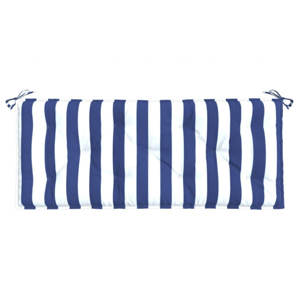 Almofadão p/ banco jardim 120x50x7 cm tecido riscas azul/branco M 2
