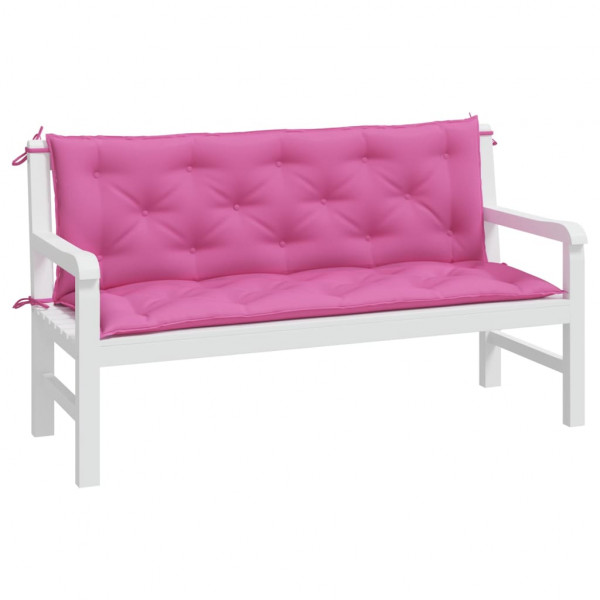 Almofadões p/ banco de jardim 2 pcs 150x50x7 cm tecido rosa M 3