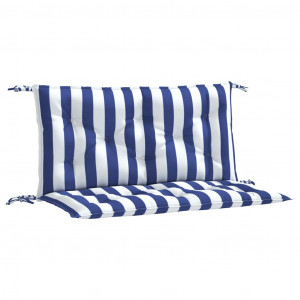 Almofadões p/ banco jardim 2 pcs 100x50x7 cm tecido azul/branco H