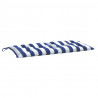 Almofadões p/ banco jardim 2 pcs 100x50x7 cm tecido azul/branco 4
