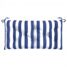 Almofadões p/ banco jardim 2 pcs 100x50x7 cm tecido azul/branco 5