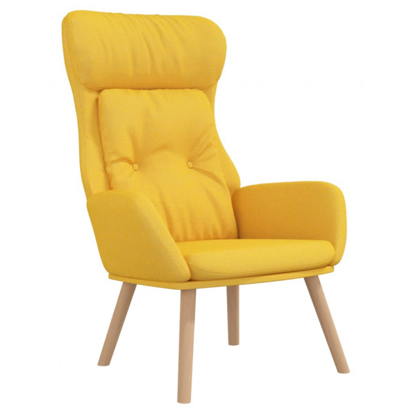 Sillón de relax de tela amarillo mostaza M 2