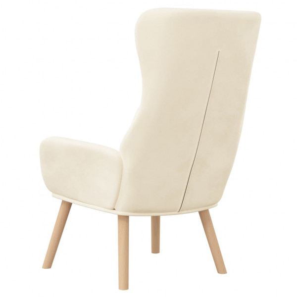 Sillón de relax de terciopelo blanco crema M 5