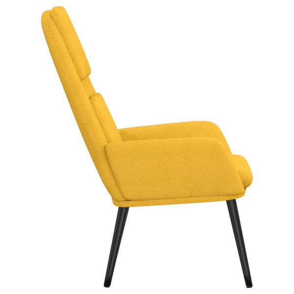 Sillón de relax de tela amarillo mostaza M 4