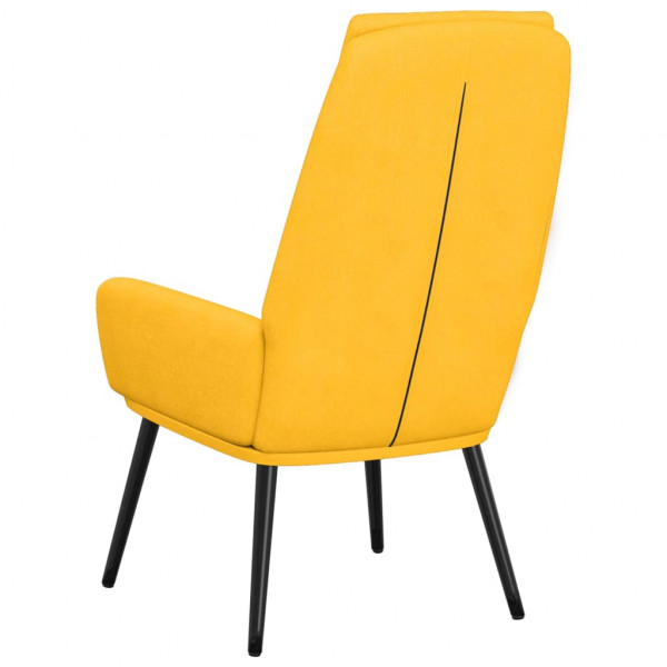 Sillón de relax de tela amarillo mostaza M 5