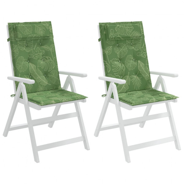 Almofadões p/ cadeira encosto alto 2 pcs tecido oxford folhas M 4